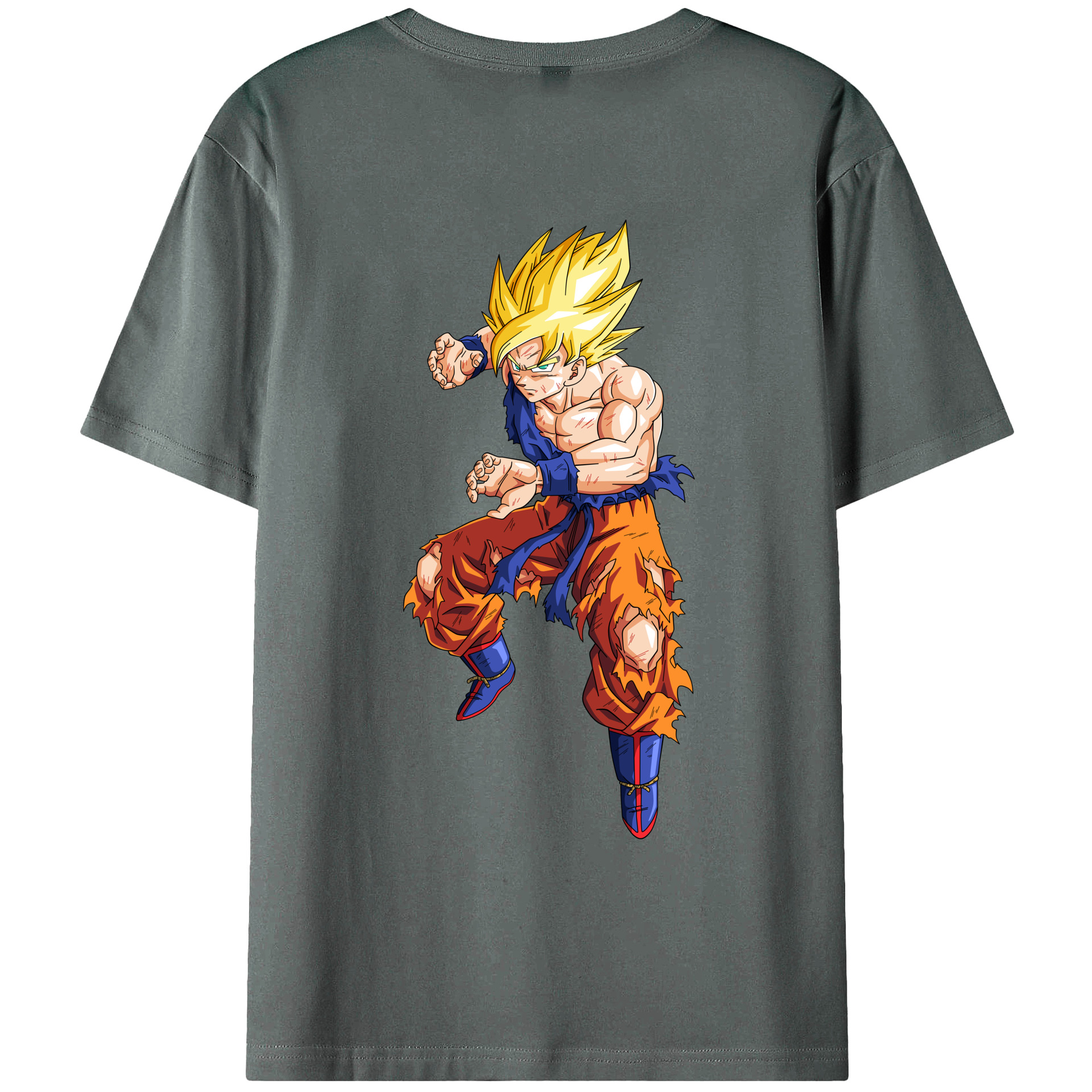 （画像用） ドラゴンボール 孫悟空（そん ごくう）Son Goku カカロット DRAGON BALL Kakarotto 綿100％ メンズ半袖Tシャツ（バックプリント） 通気性